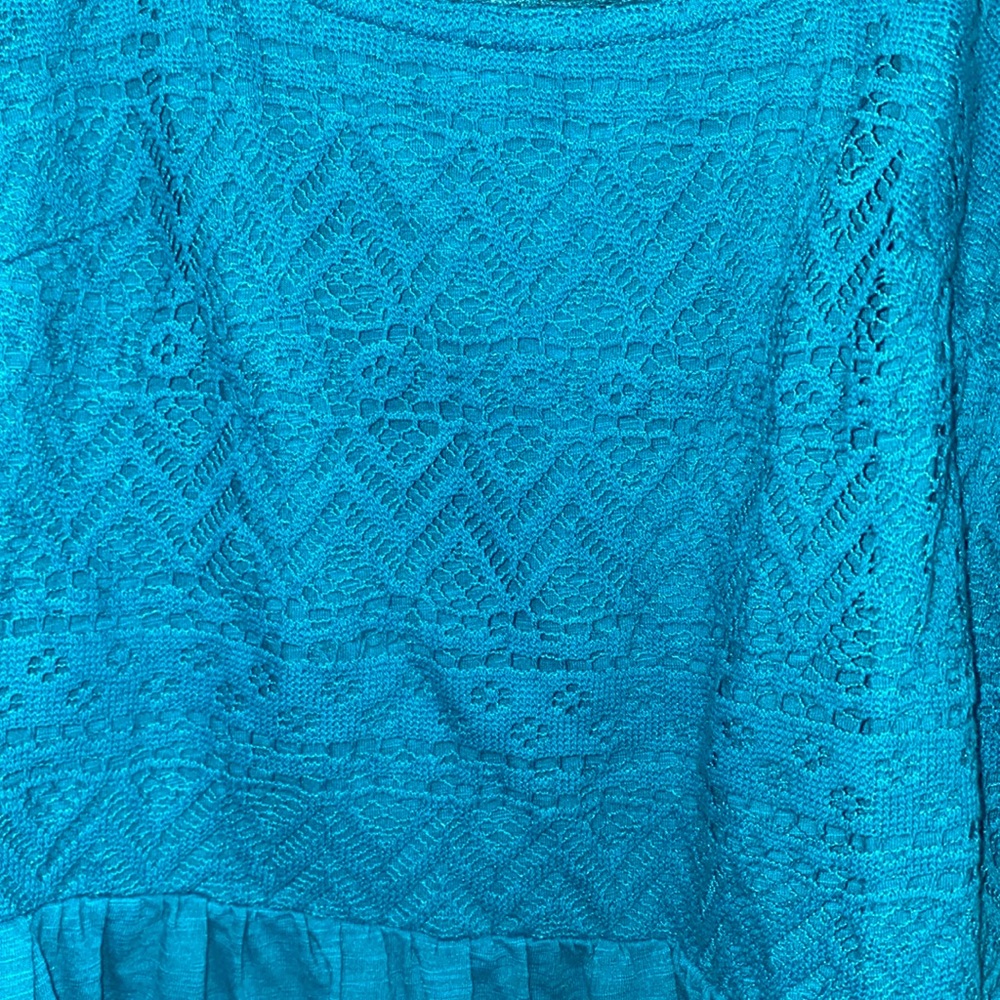 Lane Bryant Classic Short Puff-Sleeve Square-Neck Peplum Shirt Women's 14/16 - Picture 4 of 7